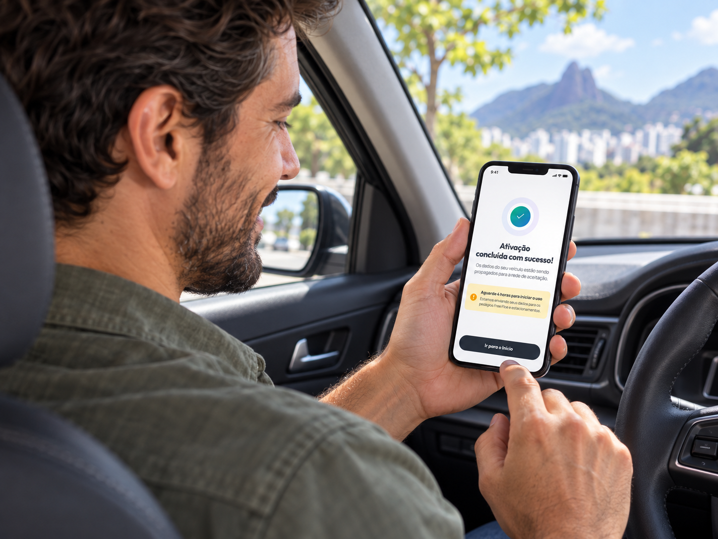 Ative o serviço no app